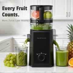 Heartnoks Cold Press Juicer Machine, 6.5'' Wide Feed Chute Slow Masticating Juicer, Easy to Clean for Busy Mornings, High Juice Yield, 3-in-1 Juicer, Sorbet & Nut Milk, Powerful Motor